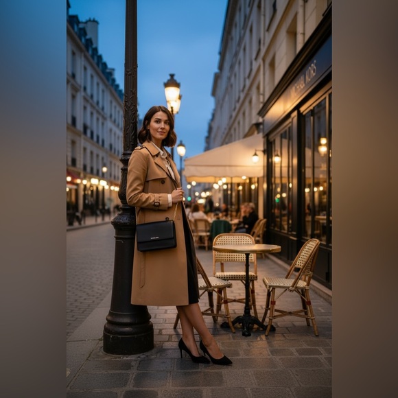 Michael Kors Black Saffiano Leather Crossbody Shoulder Bag Gold Chain - Picture 11 of 11